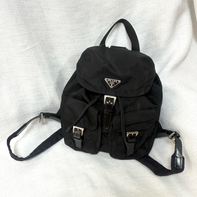 Prada 尼龍多用途 黑色雙肩包 背包-4