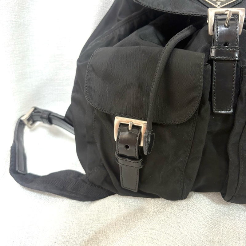 Prada 尼龍多用途 黑色雙肩包 背包-8