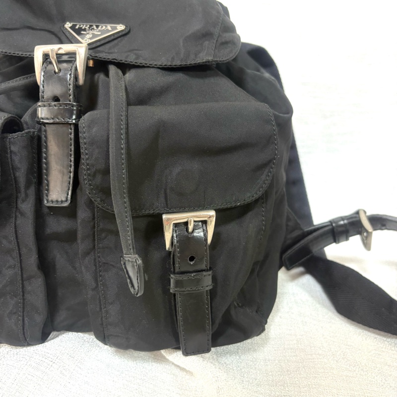 Prada 尼龍多用途 黑色雙肩包 背包-9