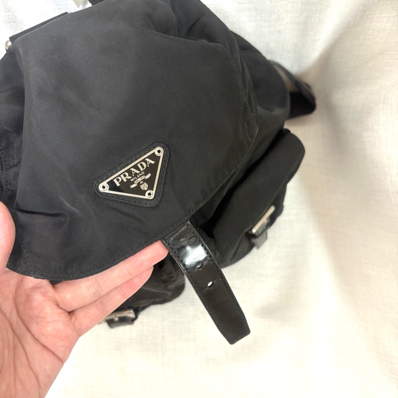 Prada 尼龍多用途 黑色雙肩包 背包-16