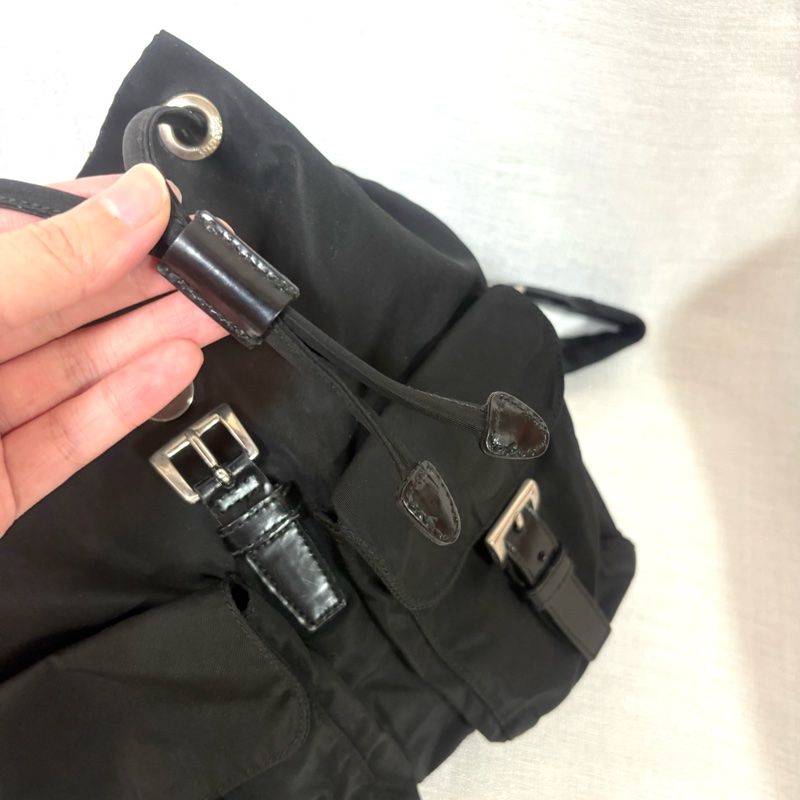 Prada 尼龍多用途 黑色雙肩包 背包-17