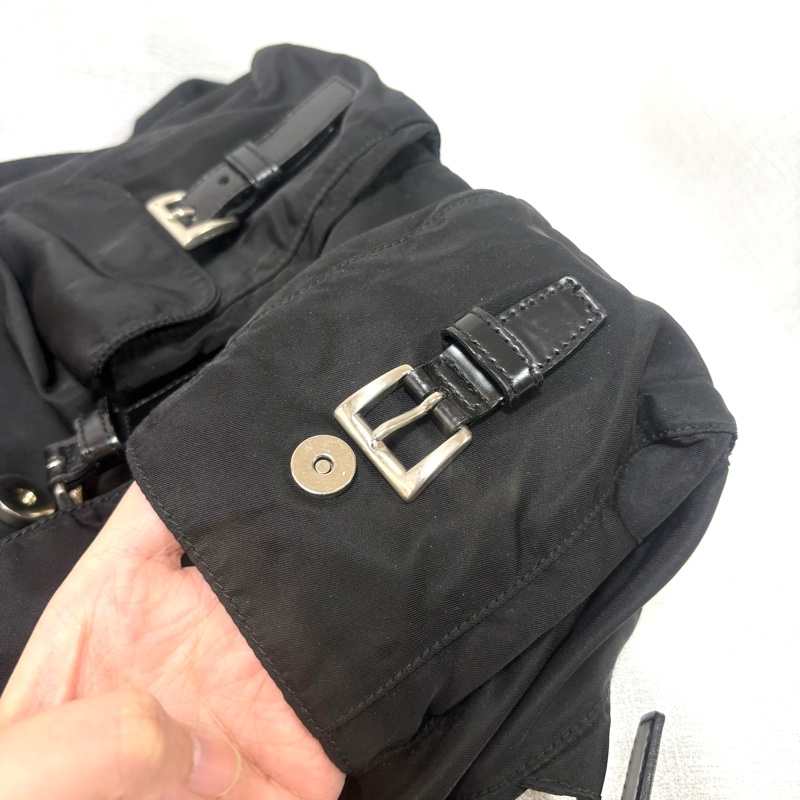 Prada 尼龍多用途 黑色雙肩包 背包-28