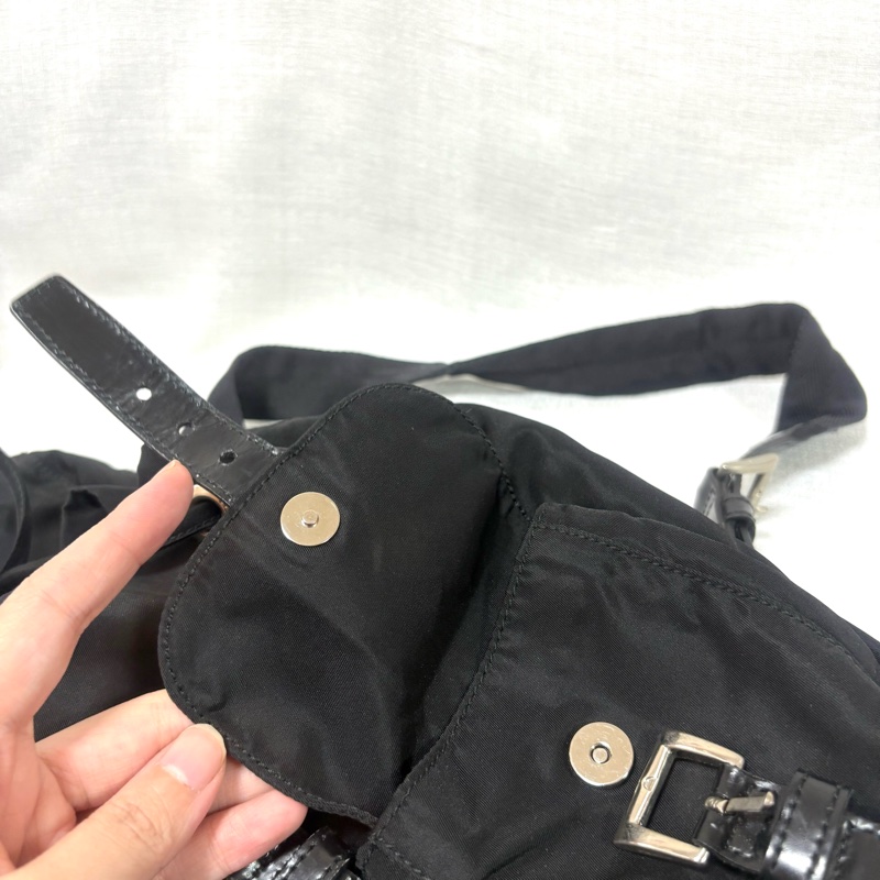 Prada 尼龍多用途 黑色雙肩包 背包-33