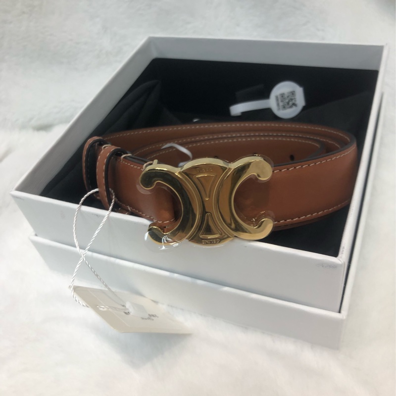 CELINE 凱旋門牛皮腰帶 XC254-9
