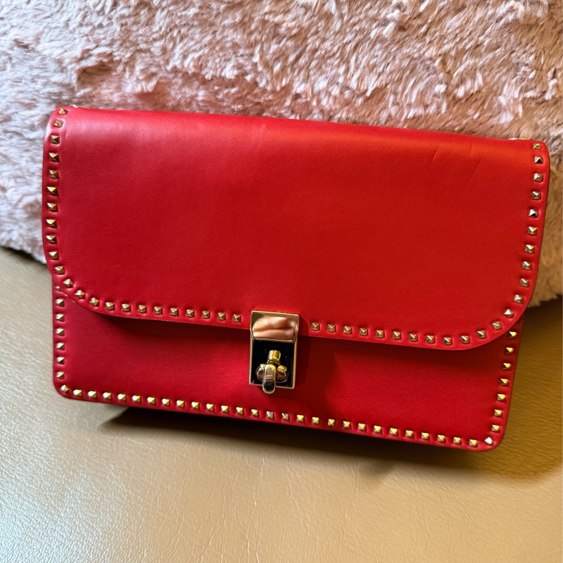 Valentino 小卯釘包 斜背包 手拿包 約21cm-16