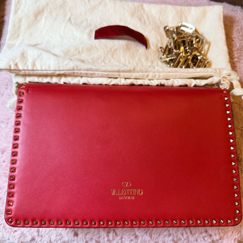 Valentino 小卯釘包 斜背包 手拿包 約21cm-5