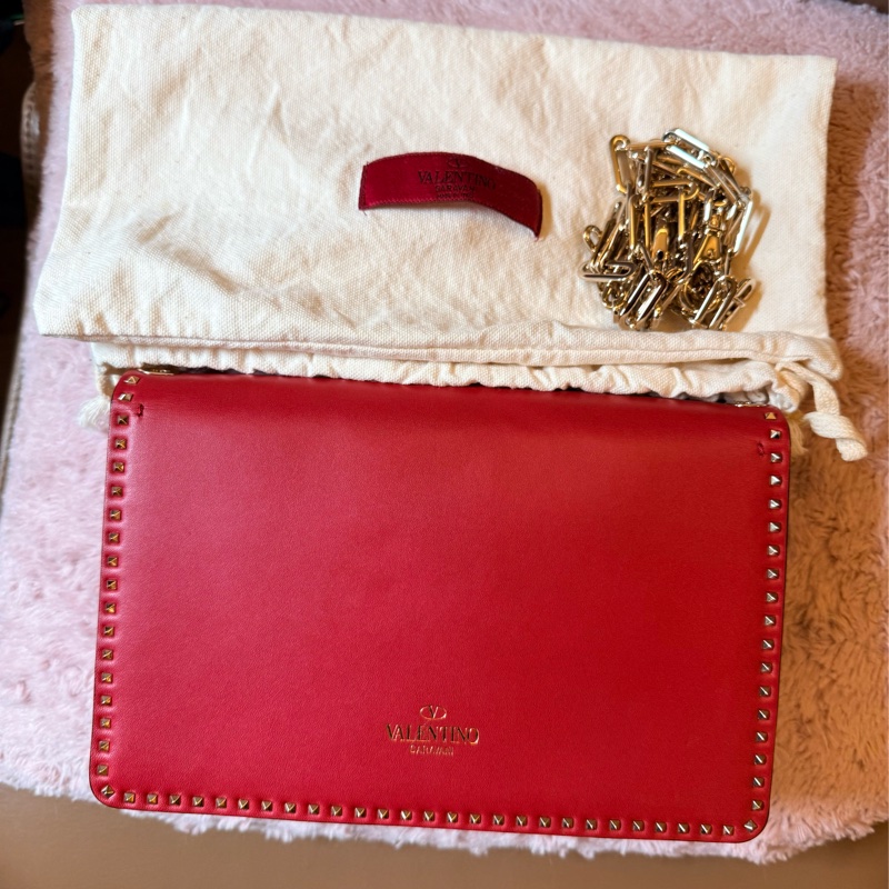 Valentino 小卯釘包 斜背包 手拿包 約21cm-8