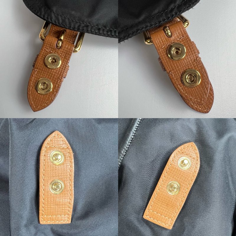 BURBERRY 黑尼龍拚皮革後背包-15