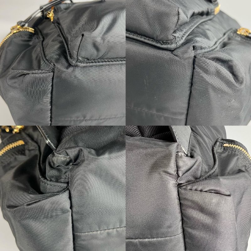 BURBERRY 黑尼龍拚皮革後背包-16