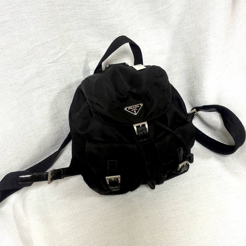 Prada 尼龍多用途 黑色雙肩包 背包-4