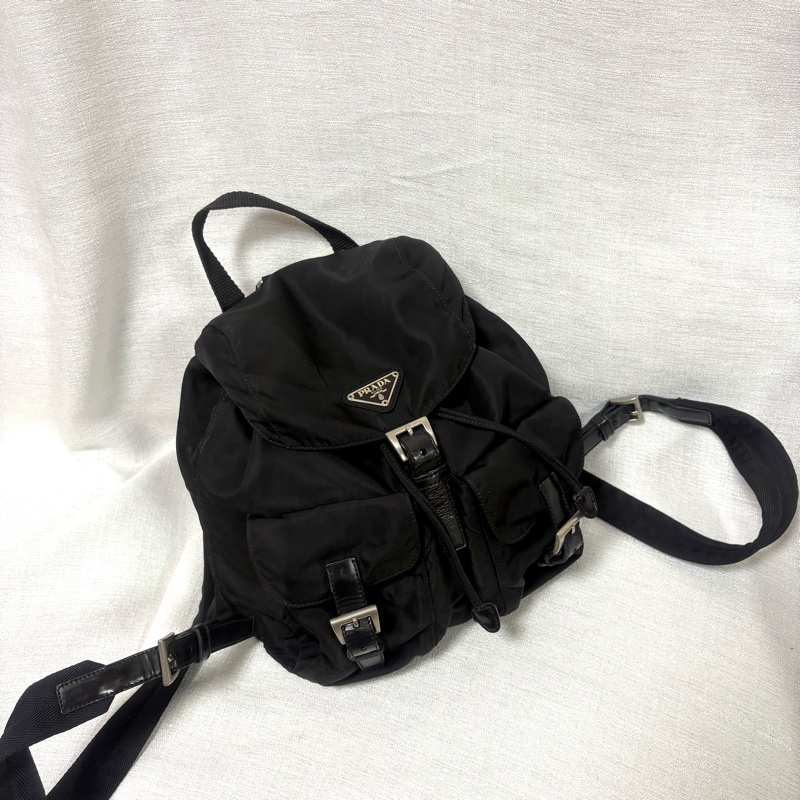 Prada 尼龍多用途 黑色雙肩包 背包-6