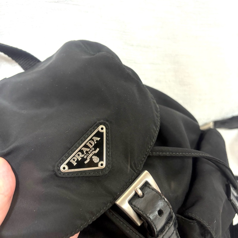 Prada 尼龍多用途 黑色雙肩包 背包-7