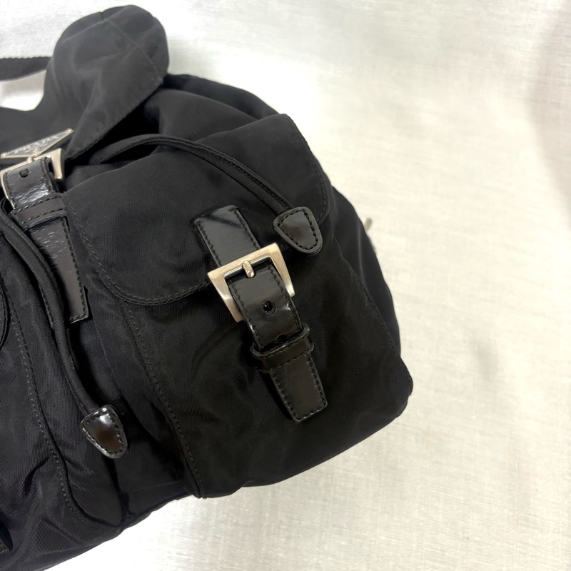 Prada 尼龍多用途 黑色雙肩包 背包-10
