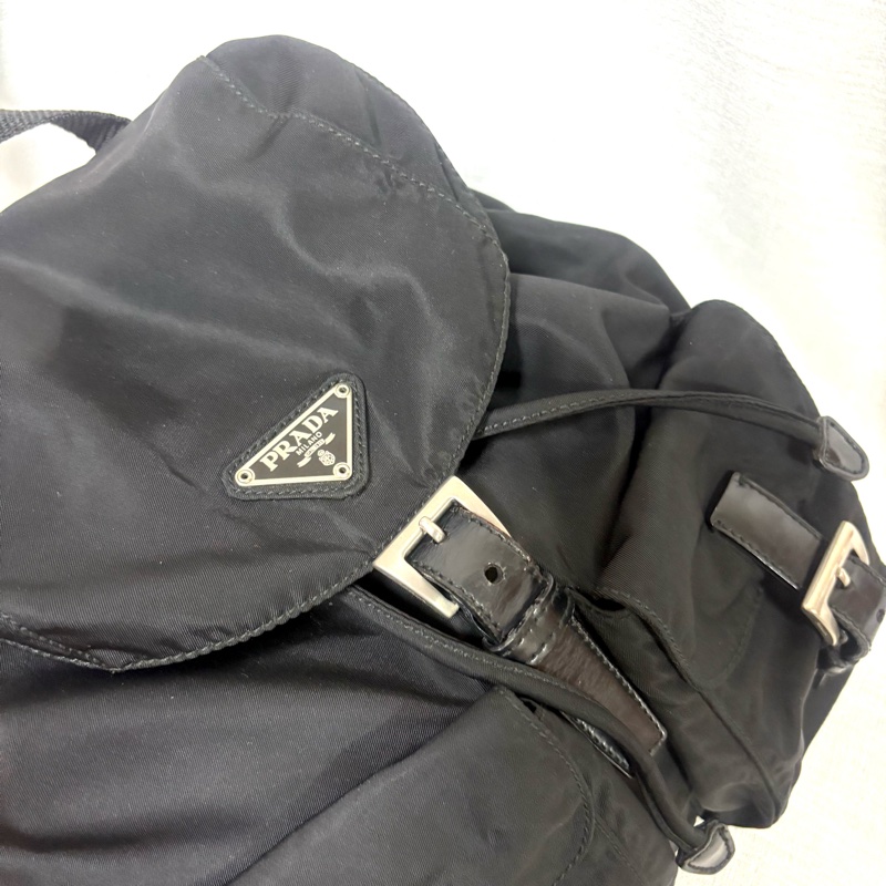 Prada 尼龍多用途 黑色雙肩包 背包-12