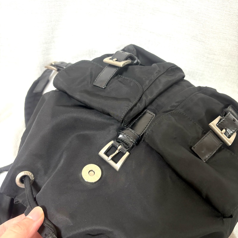 Prada 尼龍多用途 黑色雙肩包 背包-18