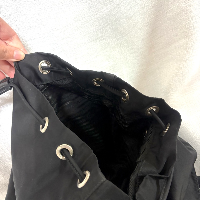 Prada 尼龍多用途 黑色雙肩包 背包-25