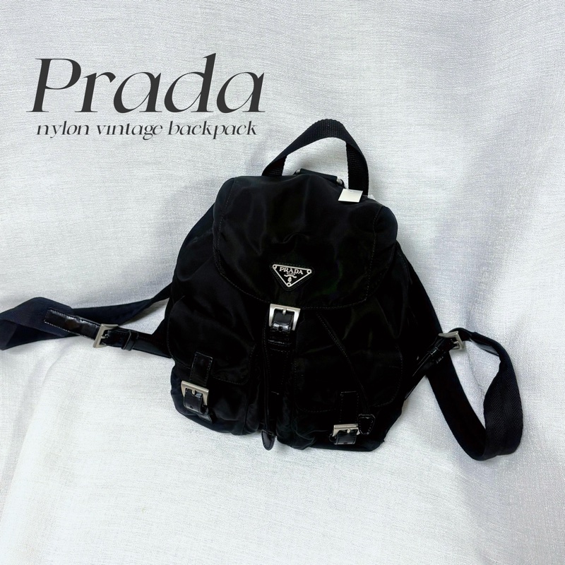 Prada 尼龍多用途 黑色雙肩包 背包-33