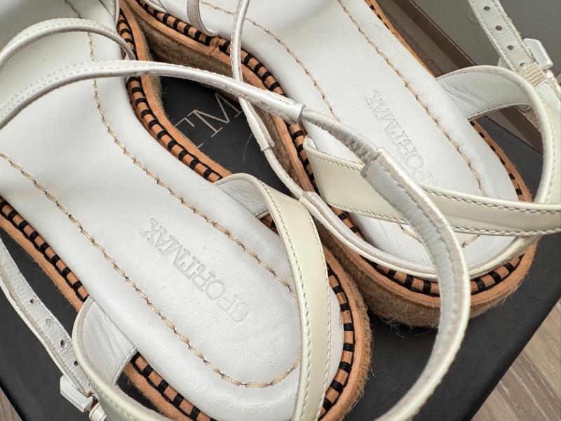 MaxMara Sportmax 白色編織厚底涼鞋-7