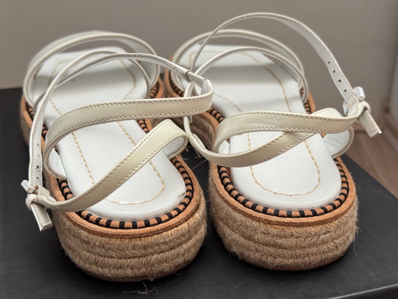 MaxMara Sportmax 白色編織厚底涼鞋-10