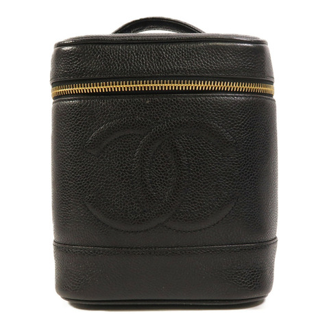 CHANEL 牛皮皮革Vanity金扣手挽袋