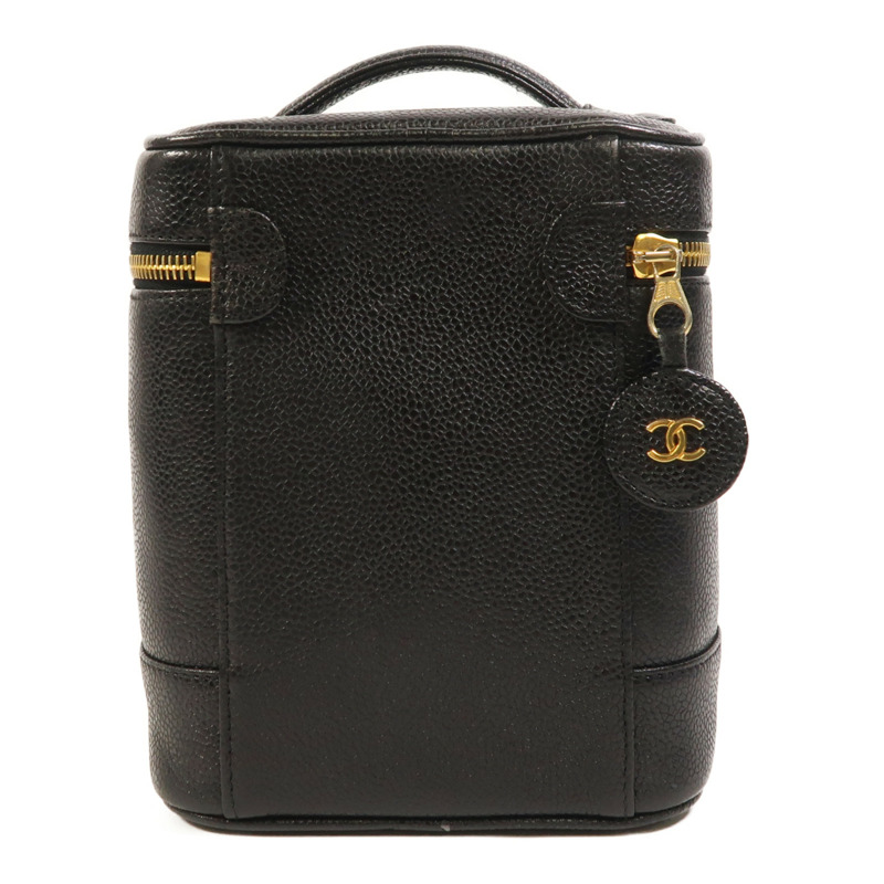 CHANEL 牛皮皮革Vanity金扣手挽袋-1
