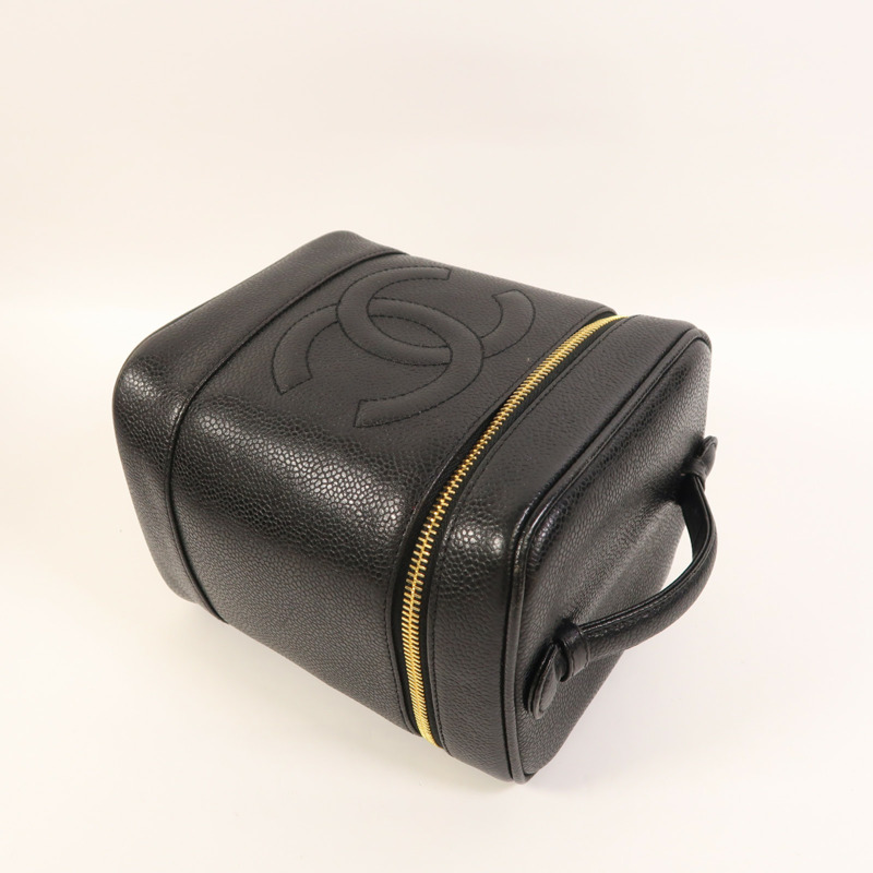 CHANEL 牛皮皮革Vanity金扣手挽袋-7