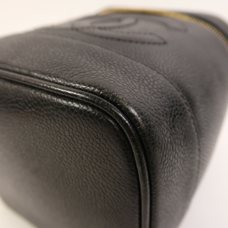 CHANEL 牛皮皮革Vanity金扣手挽袋-8