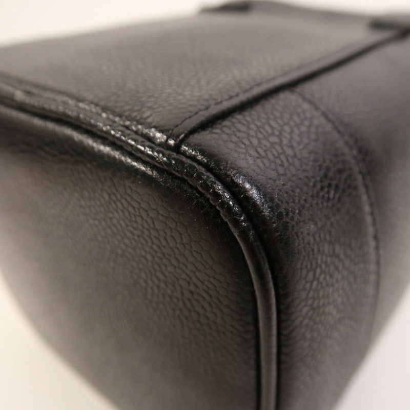 CHANEL 牛皮皮革Vanity金扣手挽袋-10