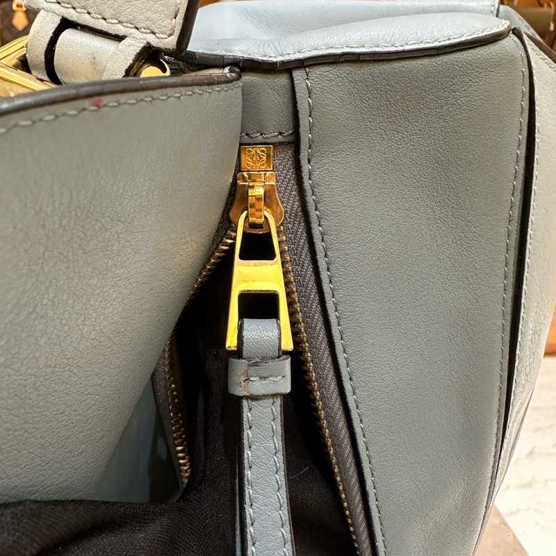 LOEWE Puzzle bag 中號拼色幾何包 藍色-11