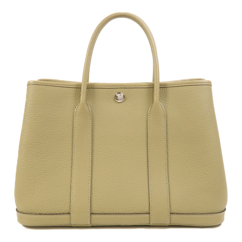 HERMES Negonda皮革Garden Party TPM銀扣手挽袋Poussiere-1