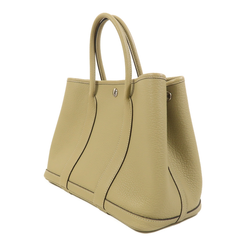 HERMES Negonda皮革Garden Party TPM銀扣手挽袋Poussiere-2
