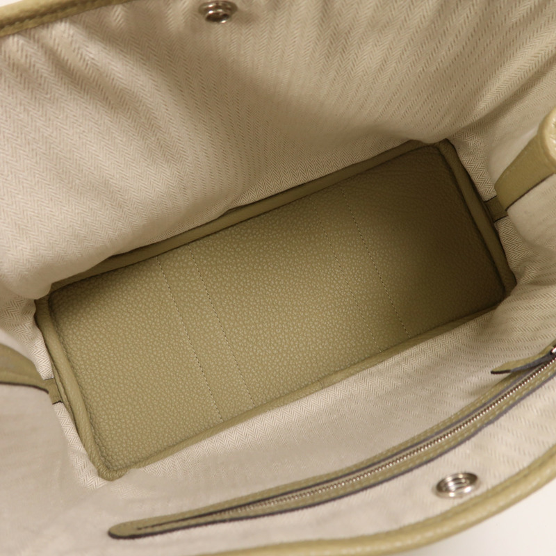 HERMES Negonda皮革Garden Party TPM銀扣手挽袋Poussiere-4
