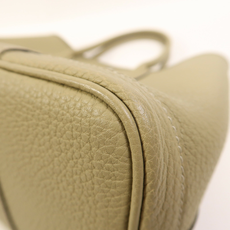 HERMES Negonda皮革Garden Party TPM銀扣手挽袋Poussiere-10