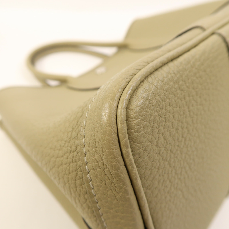 HERMES Negonda皮革Garden Party TPM銀扣手挽袋Poussiere-11