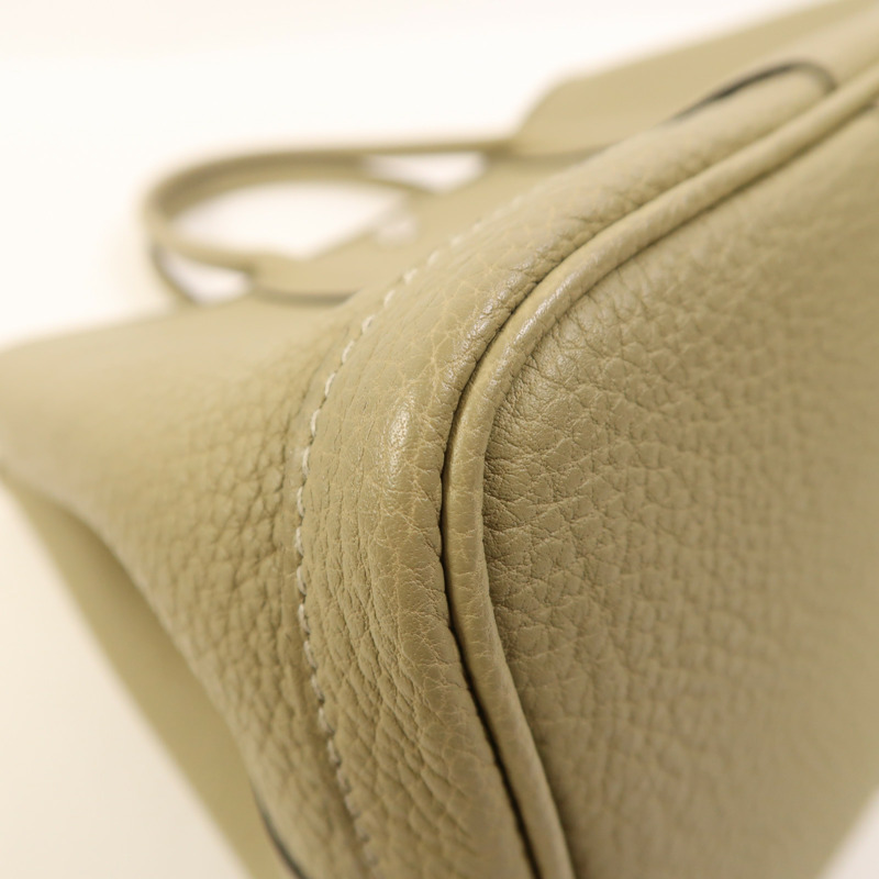 HERMES Negonda皮革Garden Party TPM銀扣手挽袋Poussiere-13