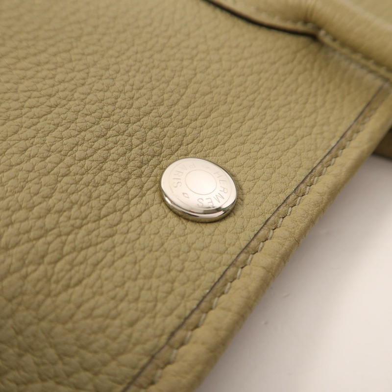 HERMES Negonda皮革Garden Party TPM銀扣手挽袋Poussiere-14