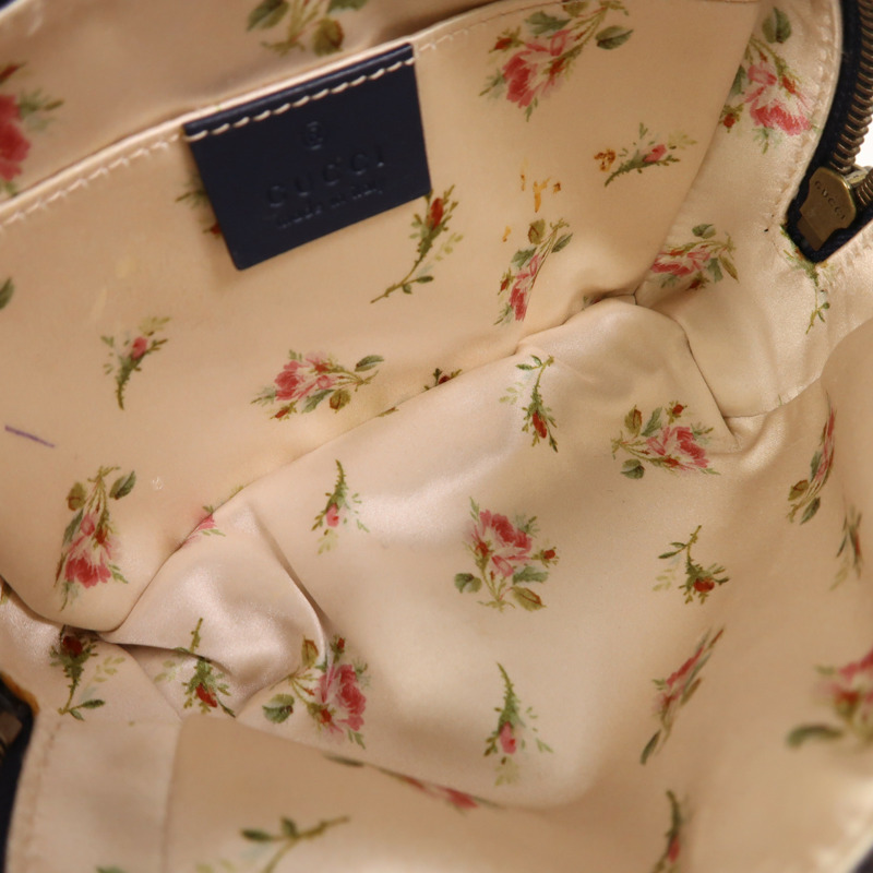 GUCCI 牛仔布Pouch金扣手拿包-4