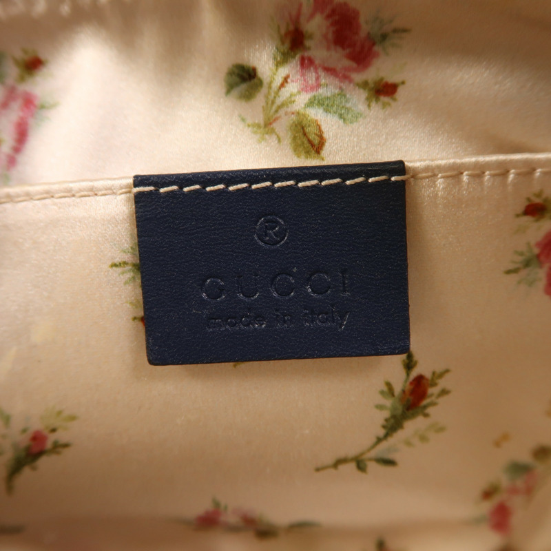 GUCCI 牛仔布Pouch金扣手拿包-5