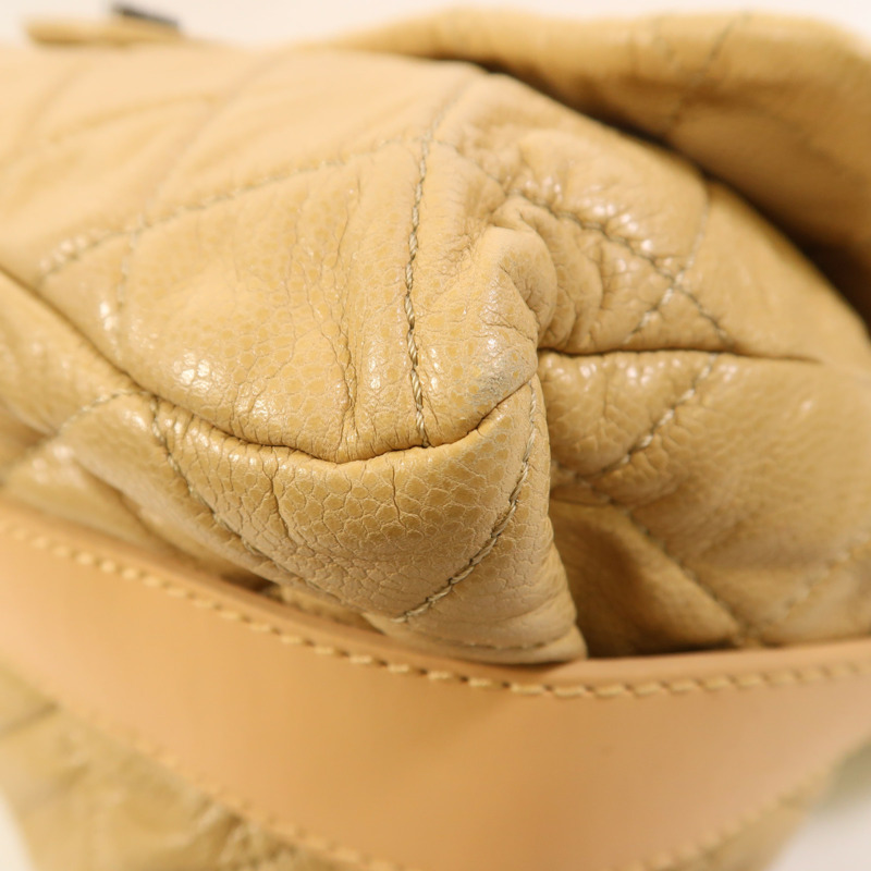 CHANEL 牛皮皮革Shoulder Bag銀扣肩背袋-11