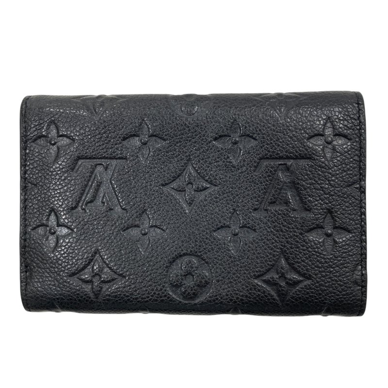 LOUIS VUITTON 路易威登 M60568 COMPACT CURIEUSE 皮革壓紋 中夾 黑色-1