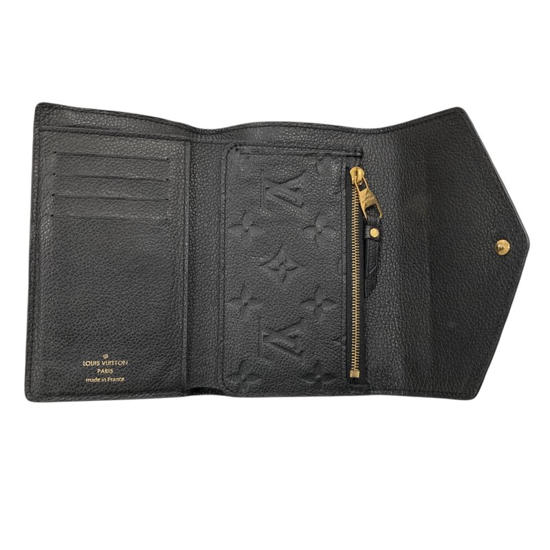 LOUIS VUITTON 路易威登 M60568 COMPACT CURIEUSE 皮革壓紋 中夾 黑色-6