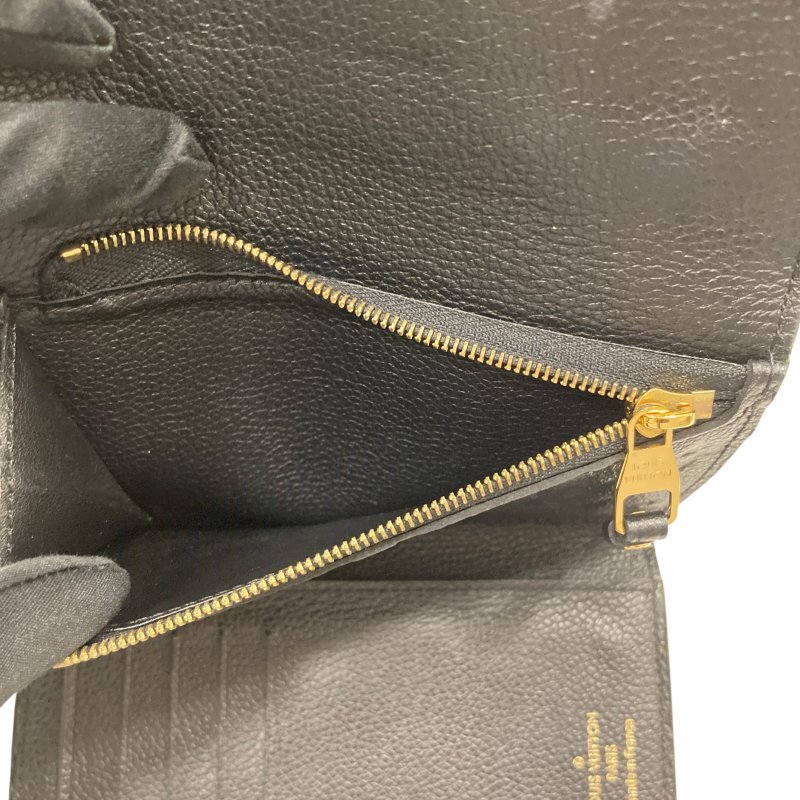LOUIS VUITTON 路易威登 M60568 COMPACT CURIEUSE 皮革壓紋 中夾 黑色-8