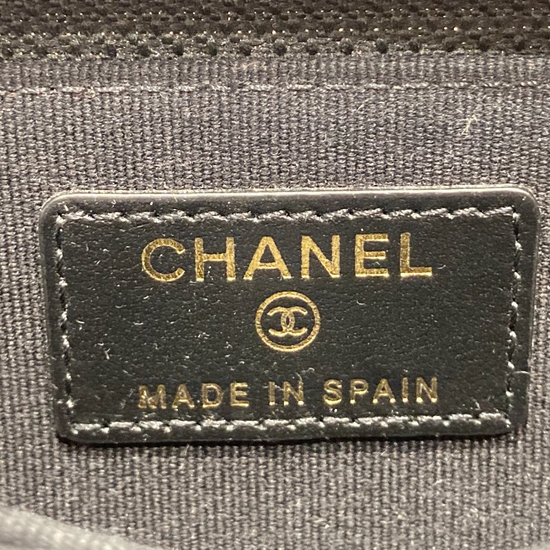 CHANEL 香奈兒 BOY CHANEL 拉鍊 零錢包 卡包 荔枝皮 魚子醬 黑色 金釦-16