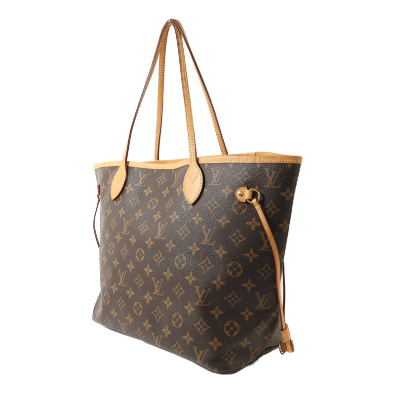 LOUIS VUITTON Monogram Neverfull MM金扣手挽袋-2