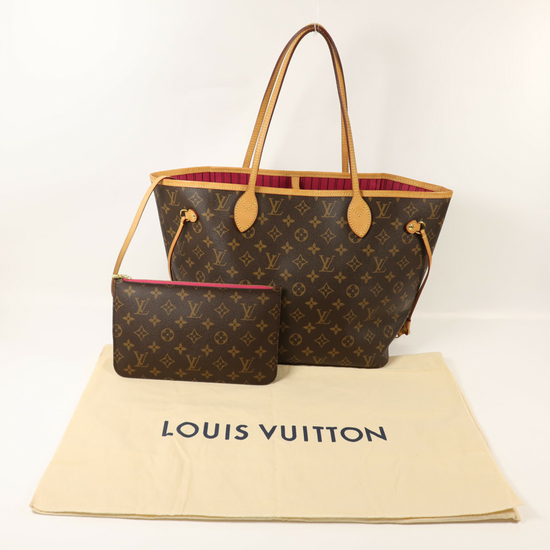 LOUIS VUITTON Monogram Neverfull MM金扣手挽袋-7