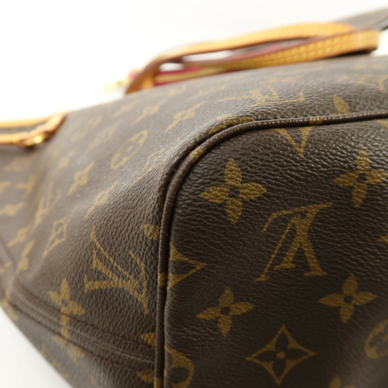 LOUIS VUITTON Monogram Neverfull MM金扣手挽袋-10