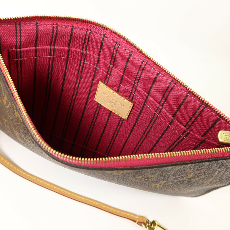 LOUIS VUITTON Monogram Neverfull MM金扣手挽袋-15