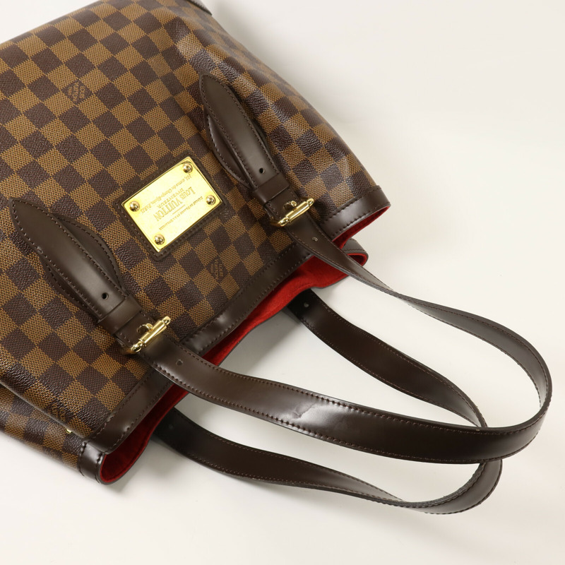 LOUIS VUITTON Damier Hampstead MM金扣手挽袋-7