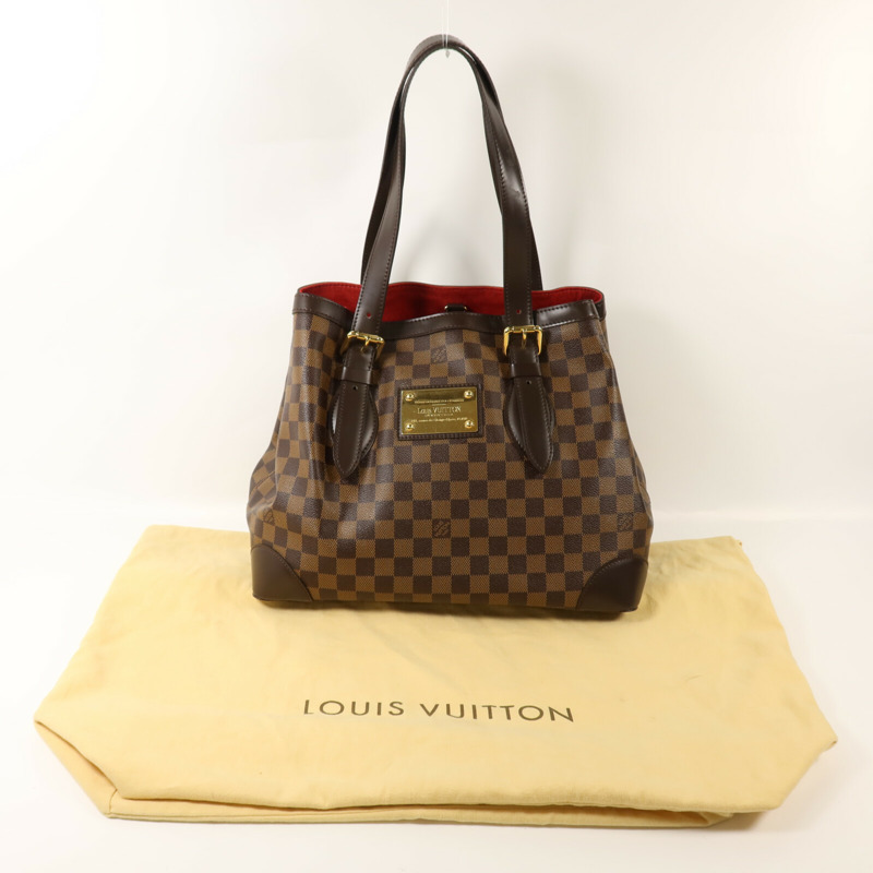 LOUIS VUITTON Damier Hampstead MM金扣手挽袋-8