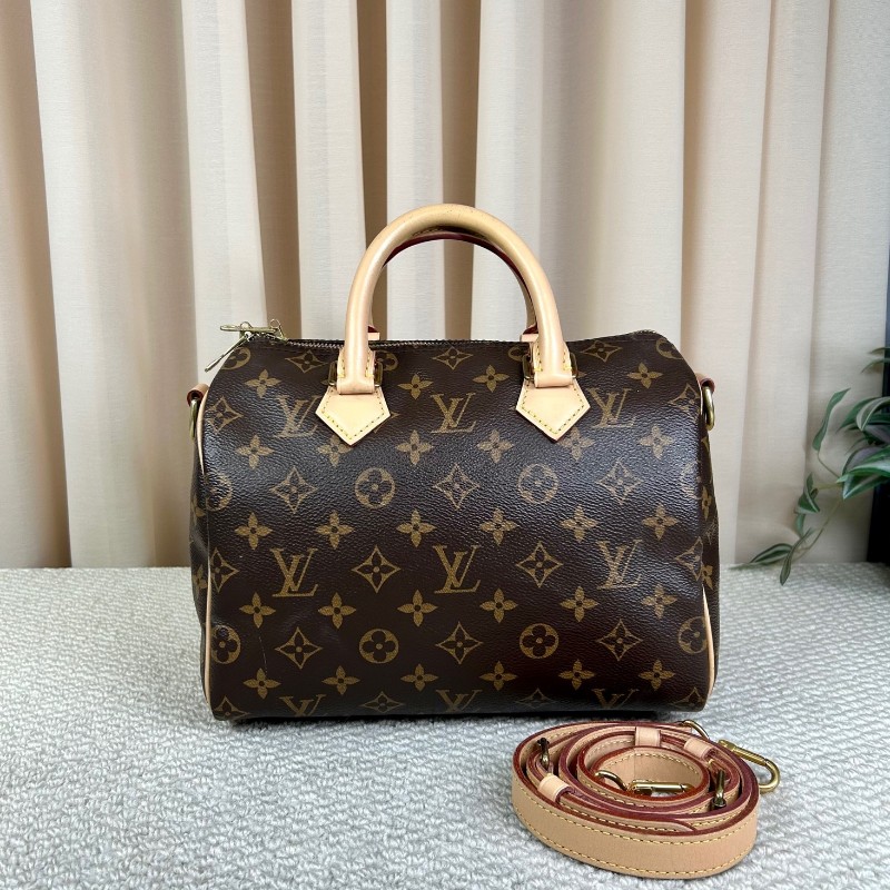 LV路易威登 Speedy 25 老花手提單肩包 超大容量 可調節肩帶 可單肩可斜挎 日常通勤 逛街都百搭-1